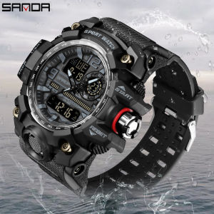 SANDA Top Brand Military Sport Watch Mens G Style Digital Watch Men Quartz Wristwatches 50M Waterproof Clock