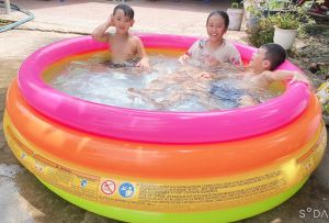 Hồ Bơi Hình Tròn Màu Cầu Vồng Bể Bơi Cho Bé