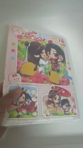Tian Guan Ci Fu TGCF Notebook 1pc Oversized Thick Leather Look Cover Chibi Ancient Couple Print School Study Diary Notes Book Christmas New Year Gift for Girls Students