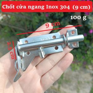 Chốt Cửa Ngang Inox 304 Dài 9cm – Chốt Gài Cửa Kim Loại Chắc Chắn Phụ Kiện Lắp Cửa Tiện Lợi