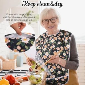 GUHEHARD Waterproof Adult Bibs Washable Oil Proof Mealtime Bib Saliva Wipes Adjustable Elderly Bib Elderly Care
