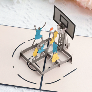 Sports Greeting Cards 3D Greeting Cards Basketball Themed Greeting Cards 3D Effect Basketball Court Anniversary
