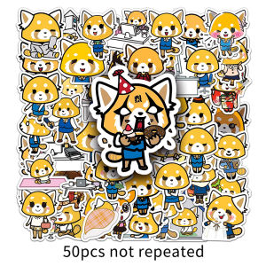50PCS Aggretsuko Cute Sanrio kartun Sticker kanak-kanak hiasan kreatif hadiah kecil