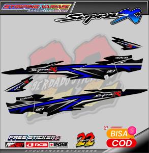 STRIPING VARIASI HONDA SUPRA X OLD - CAKAR STYLE / STICKER LIST VARIASI MOTOR SUPRA X 110