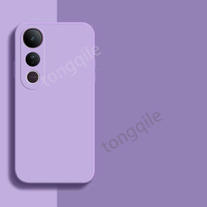 เคสซิลิโคนเหลวทรงสี่เหลี่ยมสำหรับ Vivo V50 Lite 5G 4G ฝาหลัง2025 V50Lite ทีพียูอ่อนและยืดหยุ่นขอบตรงเคสกันกระแทกมือถือทึบผิวสัมผัสเรียบเนียน