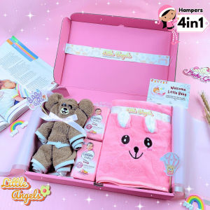 Hampers Bayi Perempuan Premium Handuk Boneka set 4in1 Free Box / Kado Bayi lahir