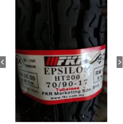TYRE / TAYAR - 70/90X17 + 80/90X17 TUBELESS TYRE 2022 HT200 - FKR