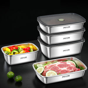 LFGB Certification 304 Stainless Steel Food Preservation Box Slight Vacuum Crisper Well Sealed Seafood Fresh Keeping Container2026
