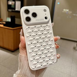 Bling Diamond Quilted Phone Case For iPhone 11 12 13 14 15 16 17 Pro Max 14 15 16 Plus 18 Pro Max Glitter Sparkly Cover Rhinestone Camera Lens Protector Shockproof Luxury Fashion Women Phone Casing Multiple Colors