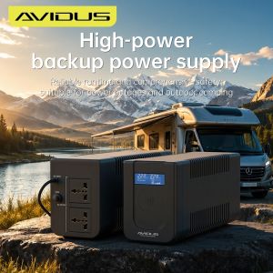 AVIDUS BS850 850VA/1200VA Uninterruptible UPS Standby Power Supply with AVR Automatic Voltage Regulation Smart LCD Screen 25dB Low Noise For Computer CCTV Camera And WiFi Router