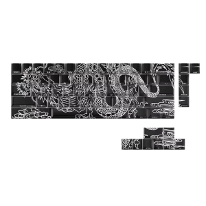 74Key Side Print Backlit Keycap Set Loong Transparents for 60 61 65 67 68 Gaming Keyboards Keycap