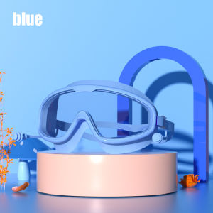 Children Large Frame Silicone Swimming Goggles Kids Goggles With Waterproof Earplugs For Beginner