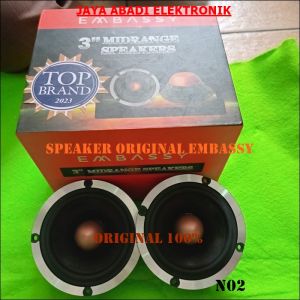 N02 EMBASSY 1 PASANG SPEAKER MIDRANGE 3 INCI 3 IN MID RANGE PASIF ACTIVE SPK SPEKER MOBIL UNIVERSAL