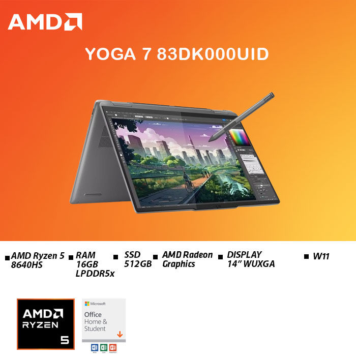 LENOVO LAPTOP YOGA 2-IN-1 14AHP9 83DK000UID AMD RYZEN 8640HS