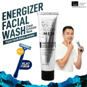 2 Facial Wash Msglow men - Sabun Muka Wajah Perawatan Pria Ms glow