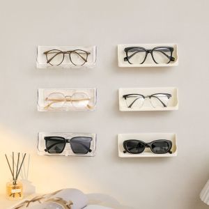 MUSASI Multifunctional Glasses Organizer Rack Wall Mounted Punch-Free Glasses Storage Holder Practical Space Saving Bathroom Storage Rack