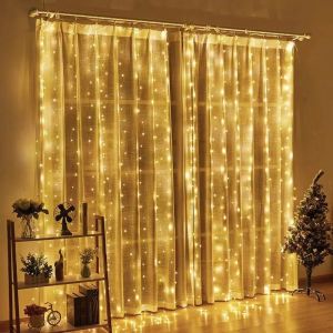 3*3 Meters LED fairy lights garland curtain lamp Remote string lights Party Decoration for home bedroom
