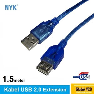 NYK Sambungan Kabel USB 1.5m male to female Extention Cable 1.5 meter