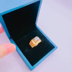 {loại1} Nhẫn nam titan gắn hột siêu sáng kami