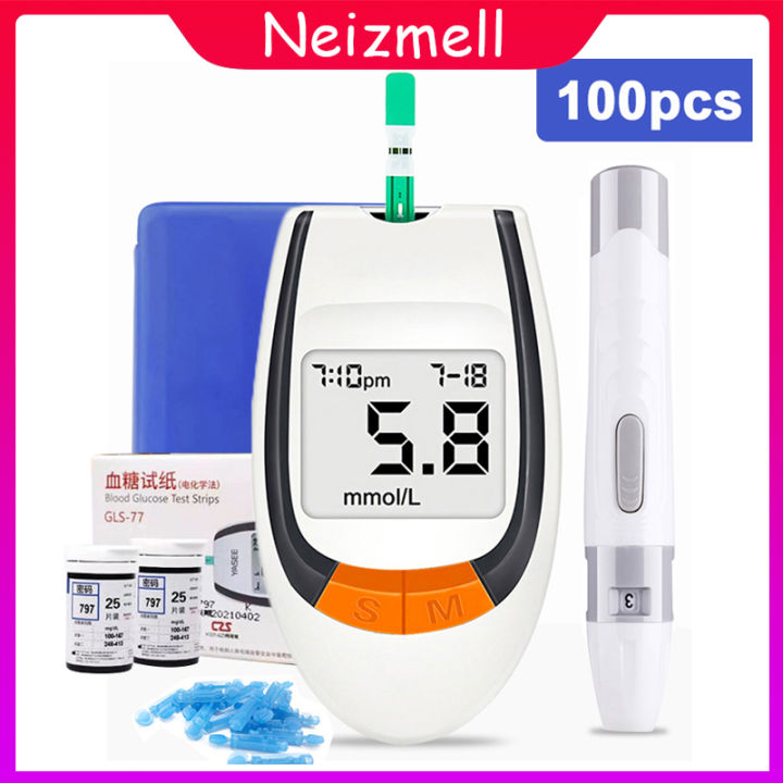 Blood Glucose Meter Test Strips & Lancets Kit Diabetic Blood