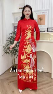 Áo Dài Lụa 2 DA Cao Cấp Hàng May + Thêu Thủ Công Tỉ Mỉ Từng Áo - Mã A1