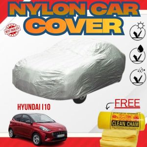 TFG HYUNDAI I10 Waterproof Nylon Car Cover For Hatchback Car Protection With Chamois Towel
