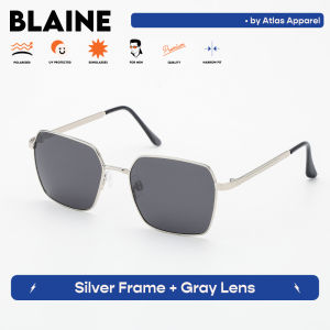 BLAINE Mens Polarized Square Sunglasses (Size 56) - UV Protection Medium Fit