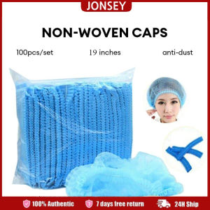100pcs Disposable Dustproof Hair Net Caps Non Woven Fabric Plastic Sterile Security Protection Hat Workplace Safety Supplies