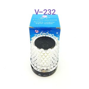 Speaker Aktif Hp Bentuk Crystal Lampu Disco Salon Music Audio Portable