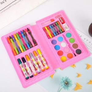 42Pcs Kids Complete Art Drawing Set Portable Storage Case Painting Kit Crayons Marker Colored Pencils Watercolor Paint School Supplies Gift