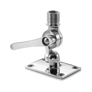 Marine VHF Mount Stainless Steel Ratchet Base 180 Degree Adjustable Bracket