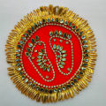 Traditional Lakshmi Charan Paduka Feet Pagla Floor Rangoli Decoration | Festival Decor | Diwali Decoration (Size :- 10cm | Pack of 1 pc). 