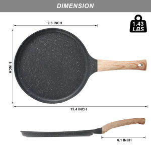 Innerwell Crepe Pan Nonstick 8/9.5/11 inch Comales Para Tortillas Griddle Pan for Stove Top Granite Coating Flat Pancake Pan Dosa Tawa PFOA FREE and Induction Compatible (Grey)