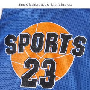AILEBE Kids Sets Basketball Jersey Shorts Set Breathable Quick Dry 100% Mesh Distinctive Print With Raglan Sleeve Flat Seam Design Elastic Waist Sporty Activewear Perfect For Training School Daily Pambahay OOTD Boys 2-6 Years