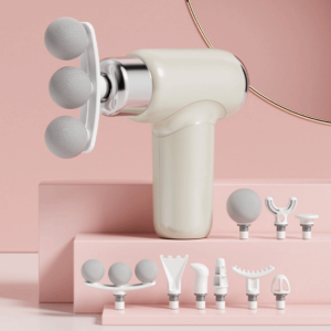 TFHDFHRG 9 Replaceable Head Mini Handheld Massager Compact Size Adjustable Speed Mini Electric Fascia Massager Deep Massage Handheld Fascia Machine Massager Home Fitness