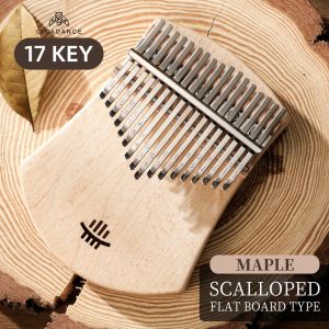 Hluru 17 Key Kalimba Solid Maple/Sapele Thumb Piano Flat Board Acoustic Finger Piano Musical Instrument Gift with Full Accessories