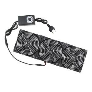 3x120mm Adjustable Speed Cooling Fan Set for Computer Case and Greenhouse Ventilation AC100-240V 2750rpm