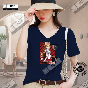 2023 Japanese Anime Womens V-Neck T-Shirt Cotton Tee Panglakad | GV2312