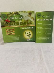 Combo 4 hộp (160 gói) trà cà gai leo rau má túi lọc trà túi lọc cà gai leo thanh nhiệt giải độc gan mát gan men gan cao gan nhiễm mỡ HN