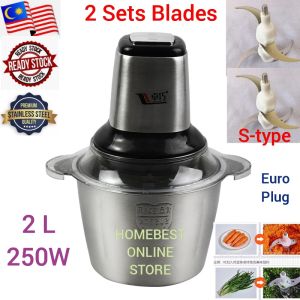 （2 Set Blades）2L Heavy Duty Blender Grinder Meat Mincer-Pengisar Daging Cili/ Pengisar Daging