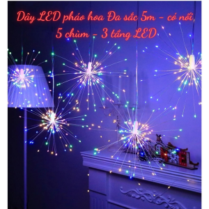 Dây Đèn LED Trang Trí Pháo Hoa Bộ 5 Chùm - 30cm Màu Vàng Đủ Màu Trang trí Siêu Đẹp