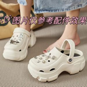 Cross-Border Hot Sale Soft Height of Reinforced Heel Bottom Hole Shoes EVA Womens Fashion Trend Baotou Height Increasing Skinny Eva Sandals Wholesale