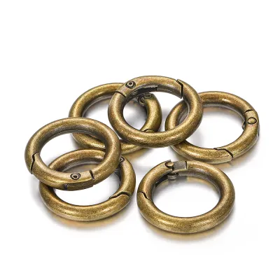 5Pcs Spring O-Ring Buckles Clips Carabiner Purses Handbags Round Push Trigger Snap Hooks For DIY jewellery Making Accessories