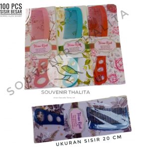 Souvenir Thalita 100 Pcs Souvenir Sisir Lubang Tiga impor + Kemasan Alas Kertas Motif Souvernir Hadiah Pernikahan Murah Lobang