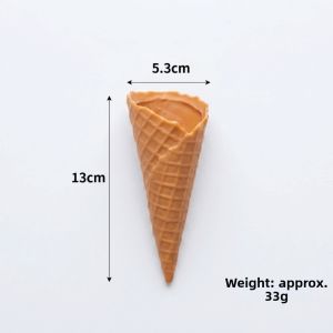 DIVATEN 5.1 Inch Simulation Ice Cream Cone Classic Yellow Ice Cream Cone Model  Retro Realistic Ice Cream Crispy Living Room Decor
