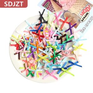 [COD] SDJZT ริบบิ้นผ้าซาตินขนาดเล็ก20-30มม. 100ชิ้นโบว์ดอกไม้งานฝีมือ DIY อุปกรณ์ตกแต่งงานฝีมือ