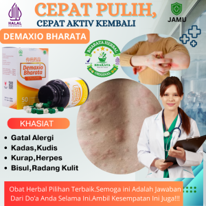 Obat Gatal Kulit Herpes Kusta Lepra Herbal Original 100% DEMAXIO BHARATA Herbal Original
