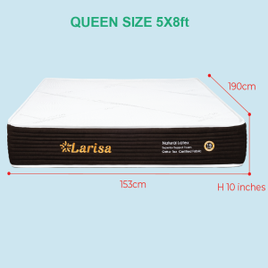 I HOME LIENCA LARRISA 10 Inches Healthy Sleep Full Foam Natural Latex OEKO-TEX Certified Fabric