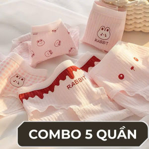 Quần Chíp Bé Gái Rabbit Thỏ Cute 🐰 Thun Cotton Mềm Mại – Đáy 2 Lớp Thoáng Mát