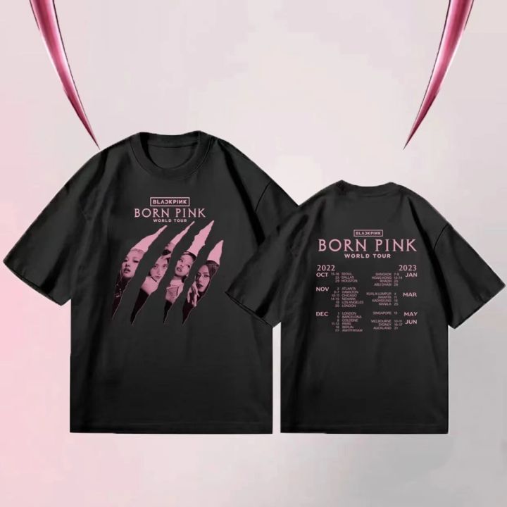 KPOP BLACKPINK BORN PINK Cotton T-shirt LISA JISOO JENNIE ROSÉ